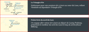 Programmes de croisière au Laos